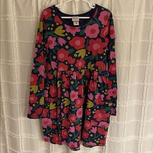 Girls Navy Floral Long-Sleeve Dress size 8
